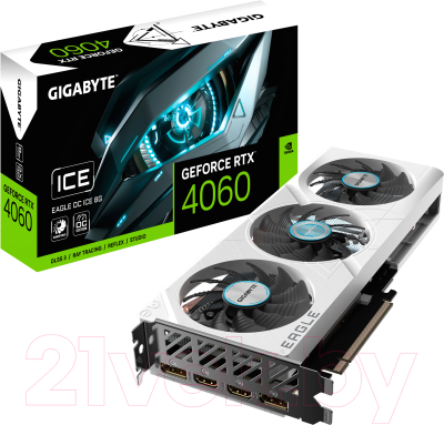 Видеокарта Gigabyte GeForce RTX 4060 Eagle OC Ice 8G (GV-N4060EAGLEOC ICE-8GD)