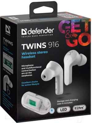 Беспроводные наушники Defender Twins 916 / 63916 (белый)