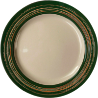 Тарелка столовая обеденная Luxstahl China Town HM05165-12 / фк8502 (слоновая кость/зеленый) - 