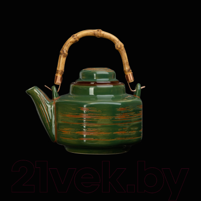 Заварочный чайник Luxstahl China Town HM05152 / фк8517 (слоновая кость/зеленый)