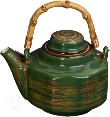 Заварочный чайник Luxstahl China Town HM05152 / фк8517 (слоновая кость/зеленый)