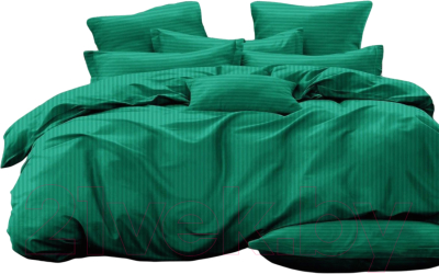 Комплект постельного белья PANDORA №1x1 17-5734 Изумруд Евро-стандарт (микрофибра-страйп)