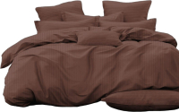 Комплект постельного белья PANDORA №1x1 19-1213 Горький шоколад 2сп с европростыней (микрофибра) - 
