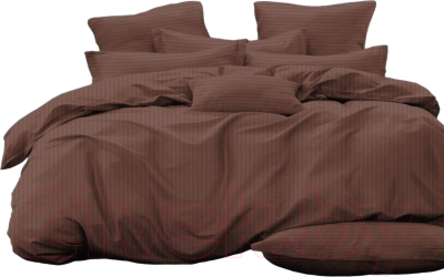 Комплект постельного белья PANDORA №1x1 19-1213 Горький шоколад Семейный (микрофибра)