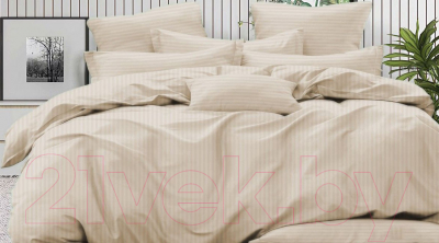 Комплект постельного белья PANDORA №1x1 12-0304 Сливочно-молочный Евро-стандарт (микрофибра)
