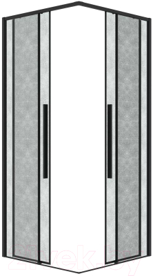 Душевая дверь Grossman Galaxy 110x195 / 1/2.K33.01.11.21.02 (черный матовый/шиншилла стекло)