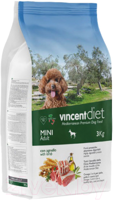 Сухой корм для собак Vincent Diet Mini Adult Lamb (3кг)