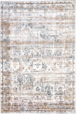 Ковровая дорожка Radjab Carpet Белла D008A / 8562RK (1x25, Cream Shirink/Blue Fdy)