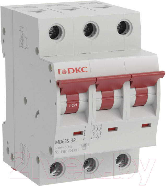 Выключатель автоматический DKC Yon Max MD63S 3P 25A C 4.5kA