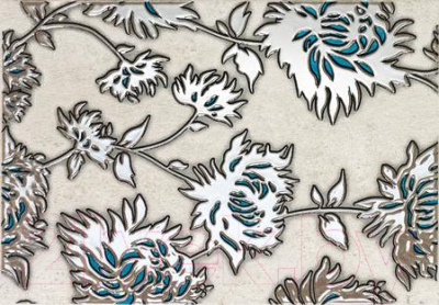 Декоративная плитка Tubadzin Gris Flower Turkus (250x360)