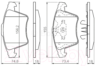 

Тормозные колодки Bosch, 0986494203