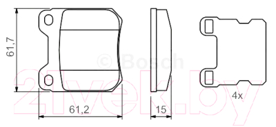 Тормозные колодки Bosch 0986490500