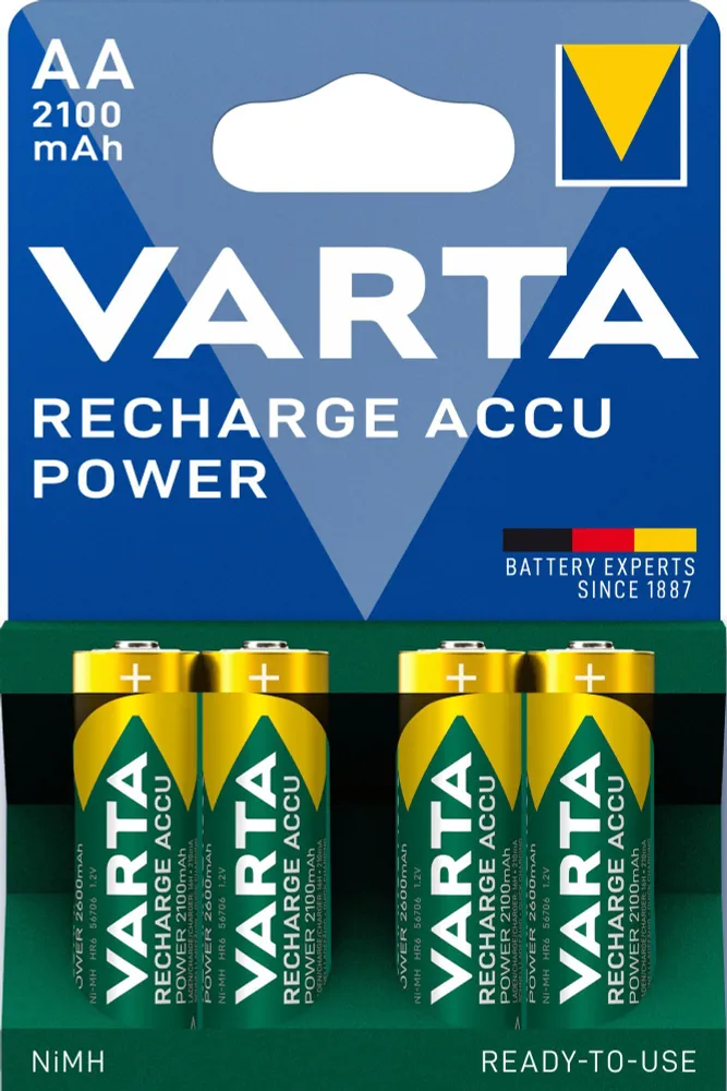 Комплект аккумуляторов Varta Rechargeable AA 2100mAh