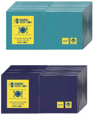 Бумажные салфетки Swed house 64.01.4707 (2шт, бирюзовый/темно-синий)