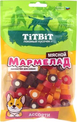 Лакомство для собак TiTBiT Мясной мармелад ассорти / 25901 (120г) - 