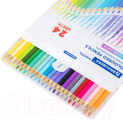 Набор цветных карандашей Brauberg Pastel / 181851 (24цв)