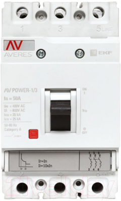 Выключатель автоматический EKF Averes Power-1/3 3P 50А 35кА AV TR / mccb-13-50-TR-av