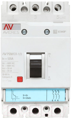 Выключатель автоматический EKF Averes Power-1/3 3P 125А 35кА AV TR / mccb-13-125-TR-av