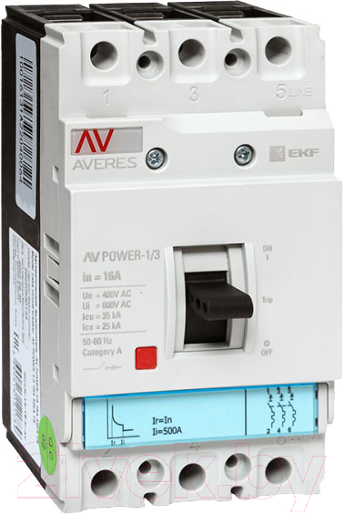 Выключатель автоматический EKF Averes Power-1/3 3P 16А 35кА AV TR / mccb-13-16-TR-av