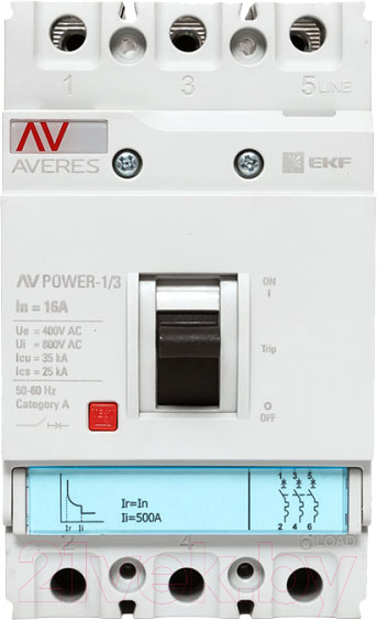 Выключатель автоматический EKF Averes Power-1/3 3P 16А 35кА AV TR / mccb-13-16-TR-av
