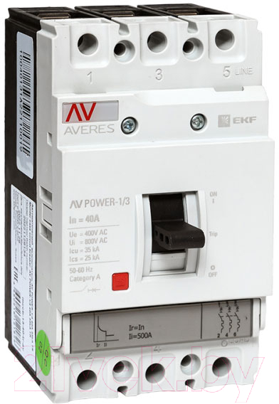 Выключатель автоматический EKF Averes Power-1/3 3P 40А 35кА AV TR / mccb-13-40-TR-av