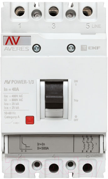 Выключатель автоматический EKF Averes Power-1/3 3P 40А 35кА AV TR / mccb-13-40-TR-av — фото 2