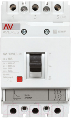 Выключатель автоматический EKF Averes Power-1/3 3P 40А 35кА AV TR / mccb-13-40-TR-av