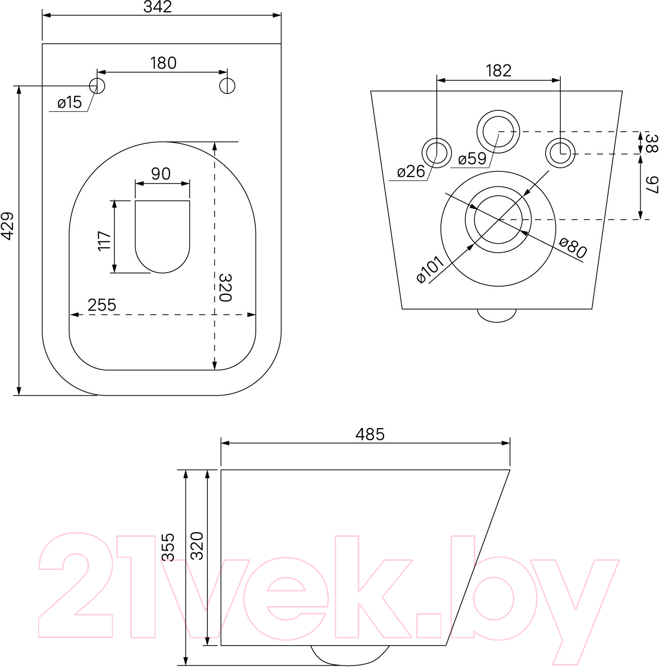 Унитаз подвесной IDDIS Optima Home BASBI02i73