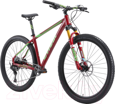 Велосипед STARK Armer 29.6 HD 2024 (20, бордовый/зеленый)