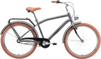 Велосипед STARK Comfort Man 3speed 2024 (16, темно-серый матовый металлик/черный/коричневый) - 