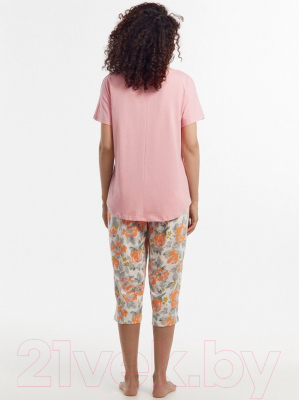 Пижама Mark Formelle 592300 (р.164/170-100-106, пыльно-розовый/розовые цветы на молочном)
