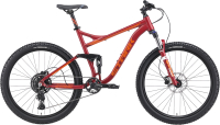 Велосипед STARK Tactic FS 27.4 HD 2024 (18, красный матовый/оранжевый) - 
