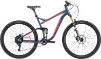 Велосипед STARK Tactic FS LT 29.5 HD 2024 (22, темно-синий матовый/красный) - 