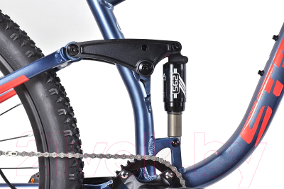 Велосипед STARK Tactic FS LT 29.5 HD 2024 (22, темно-синий матовый/красный)