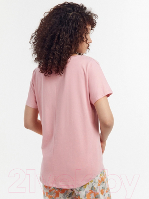 Комплект домашней одежды Mark Formelle 592300 (р.164/170-104-110, пыльно-розовый/розовые цветы на молочном)