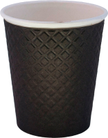 Набор бумажных стаканов Gecko Двухслойный Вафля 250мл (3x25шт, черный) - 