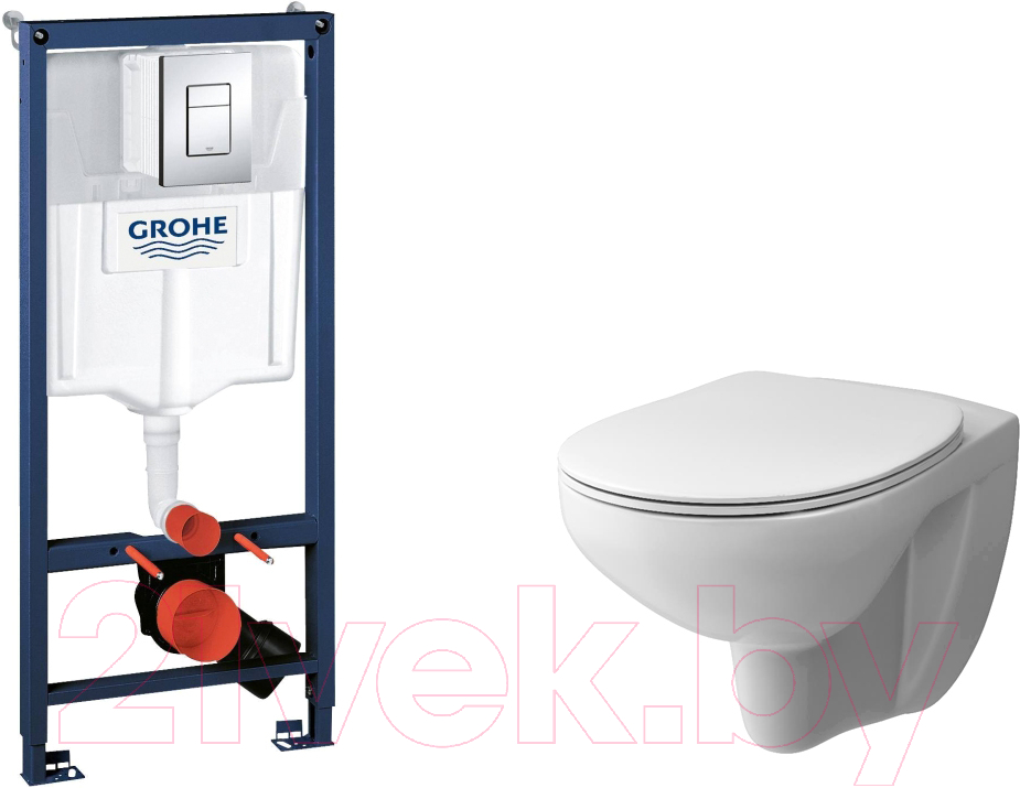 Унитаз подвесной с инсталляцией Damixa Elder DX17c1700SC + GROHE Rapid SL 38772001