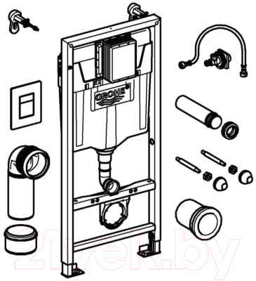 Унитаз подвесной с инсталляцией Damixa Elder DX17c1700SC + GROHE Rapid SL 38772001