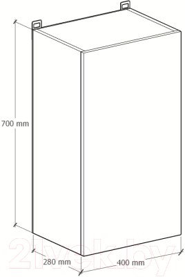 Шкаф навесной для кухни Артём-Мебель Мэри 400мм СН-114.190 (серый графит)
