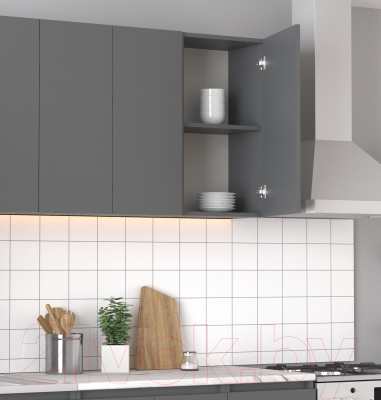 Шкаф навесной для кухни Артём-Мебель Мэри 400мм СН-114.190 (серый графит)