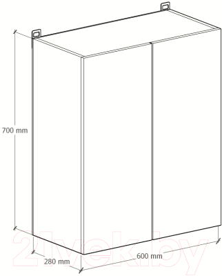 Шкаф навесной для кухни Артём-Мебель Мэри 600мм СН-114.199 (белый)
