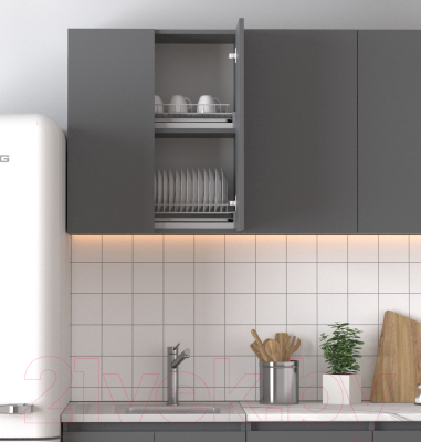 Шкаф навесной для кухни Артём-Мебель Мэри 600мм СН-114.199 (серый графит)