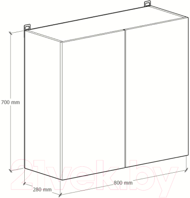 Шкаф навесной для кухни Артём-Мебель Мэри 800мм СН-114.205 (белый)
