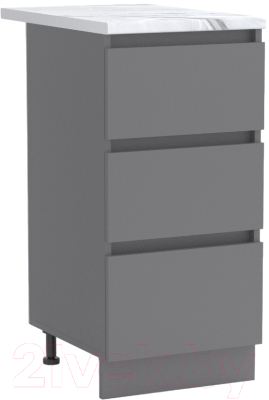 Шкаф-стол кухонный Артём-Мебель Мэри 400мм СН-114.228-р (серый графит)