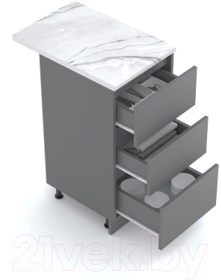 Шкаф-стол кухонный Артём-Мебель Мэри 400мм СН-114.228-р (серый графит)