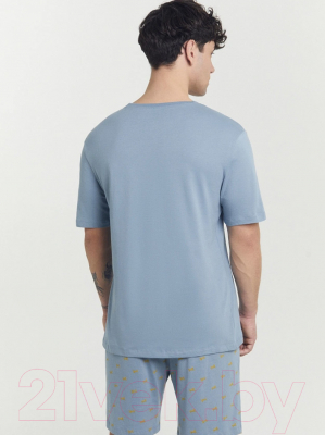 Комплект домашней одежды Mark Formelle 591038 (р.88-78-182/188, серо-голубой/лошади на серо-голубом)