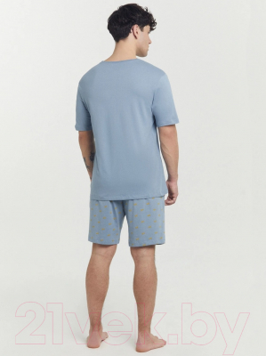 Комплект домашней одежды Mark Formelle 591038 (р.92-82-182/188, серо-голубой/лошади на серо-голубом)