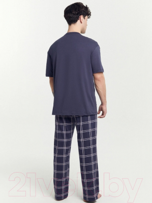 Комплект домашней одежды Mark Formelle 591039 (р.92-82-170/176, морской/клетка на темно-синем)