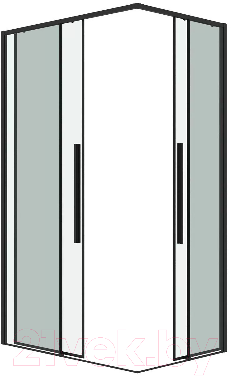 Душевой уголок Grossman Galaxy 90x90x195 / 300.K33.01.9090.21.00 (черный матовый/прозрачное стекло) — фото 2