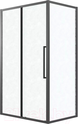 Душевая стенка Grossman Cosmo 90x195 / 200.K33.02.90.21.02 (черный матовый/шиншилла стекло)